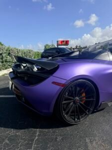 2020 McLaren 720s Spyder Nebula Purple for rental medley